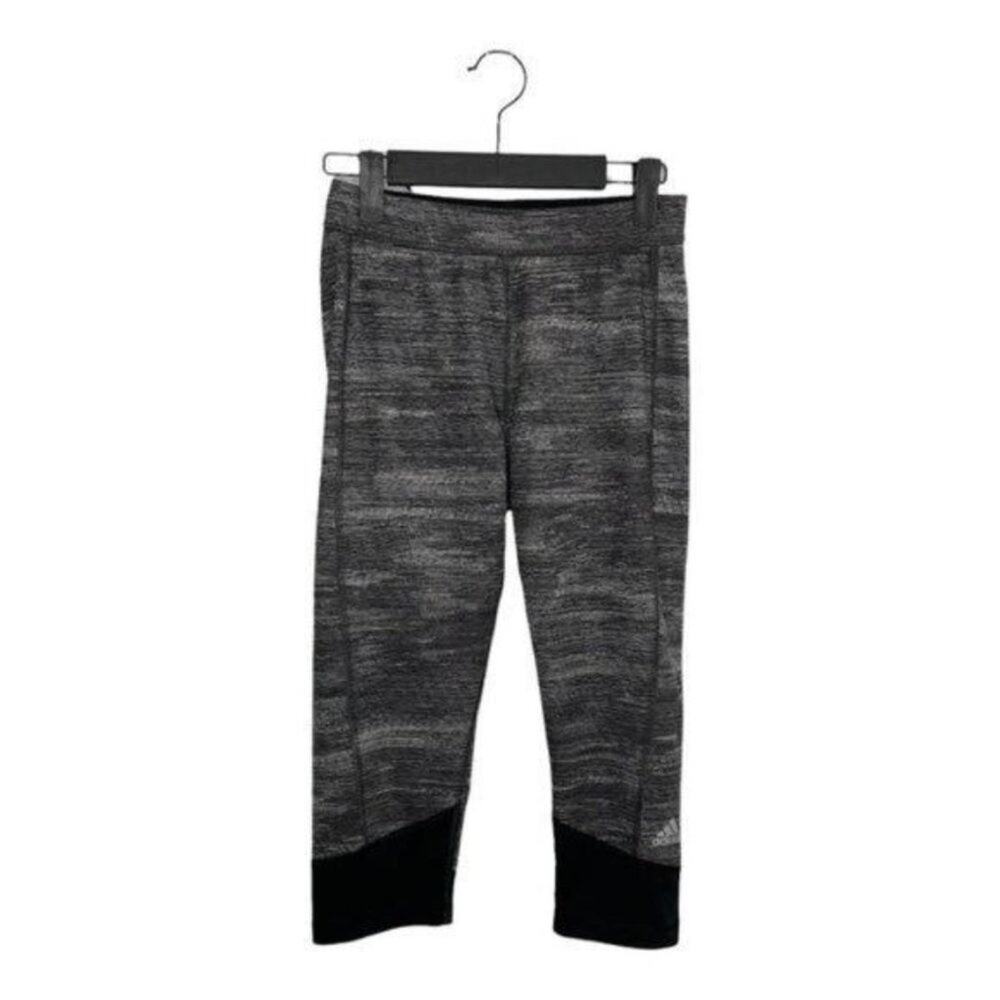 Adidas Womens Size S Techfit Gray Cropped Activewear Workout Pull On Leggings
